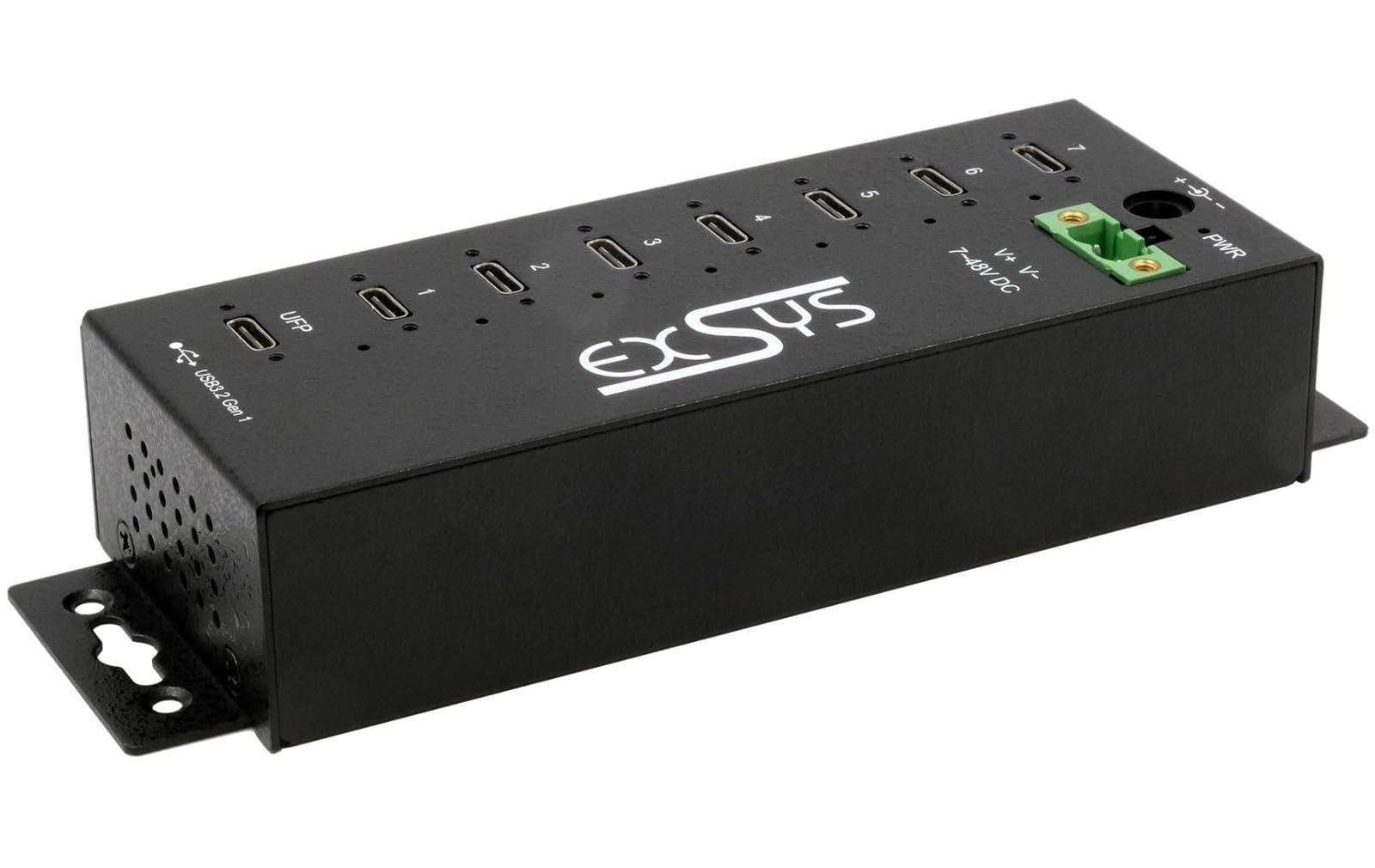 exsys-gmbh-managed-7-port-usb-3-2-gen-1-metall-hub-7x-usb-c-15kv-esd-ex-1537hmvs