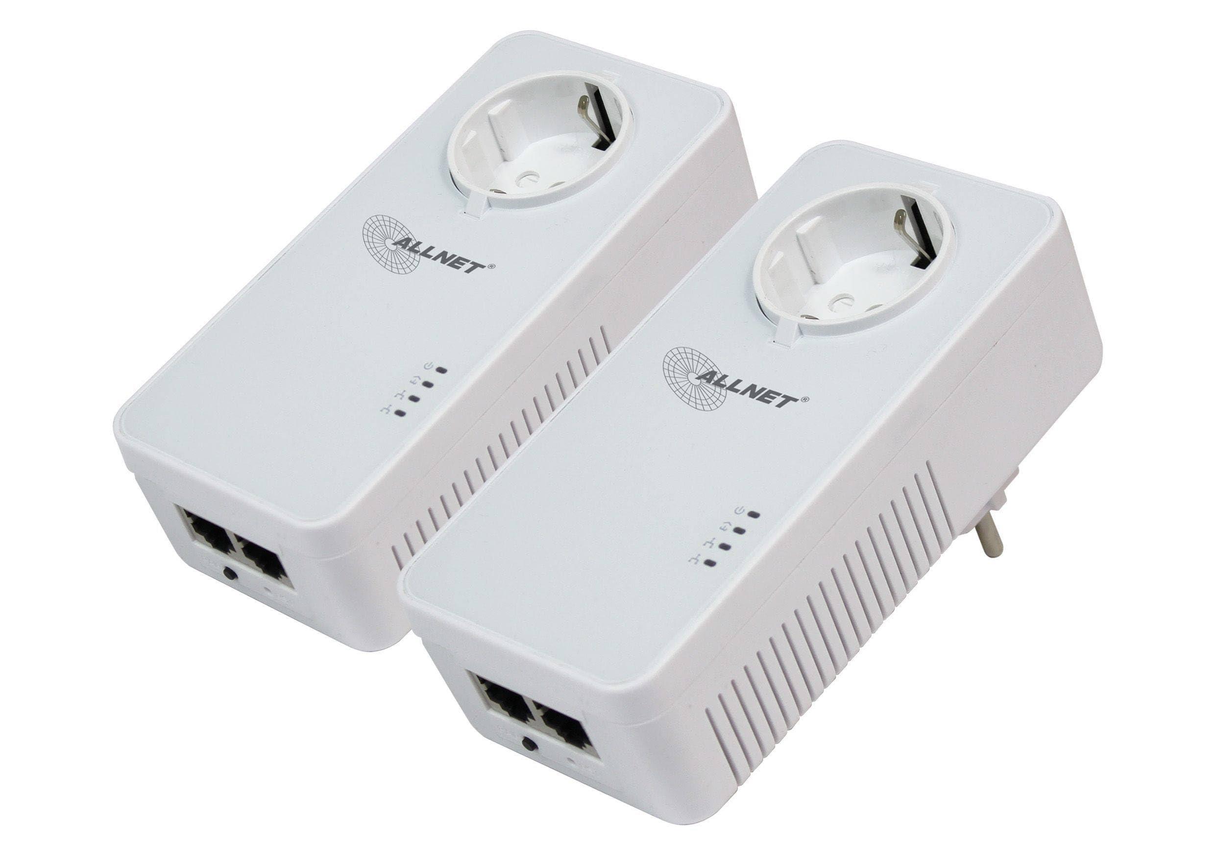 allnet-powerline-1200mbit-2er-bundle-bridge-rj45-homeplugv2-smartlink-passtrough-bridge-stromnetz-powerline-all1681205v2double