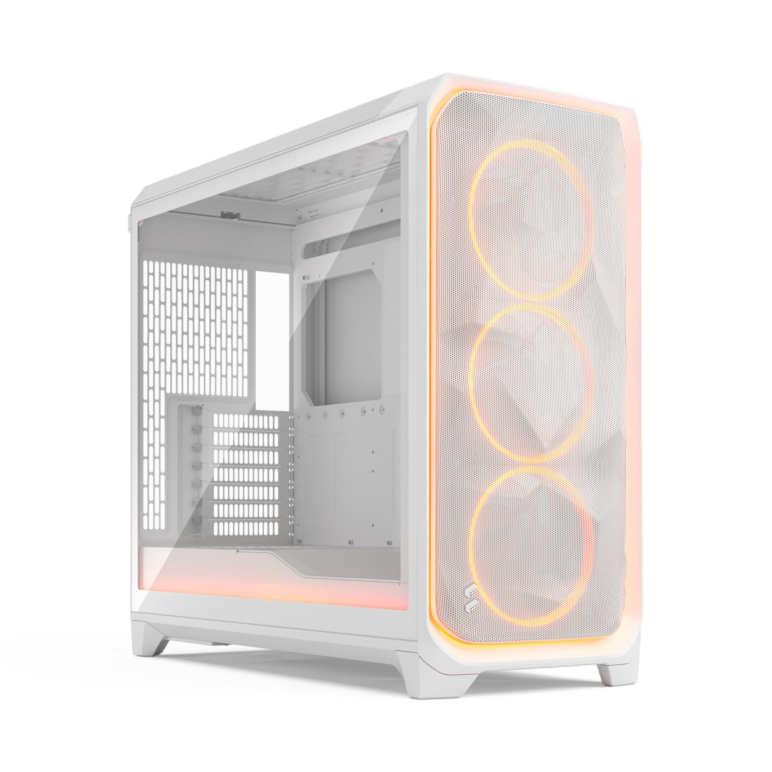 fractal-design-meshify-3-xl-ambience-pro-rgb-bianco-vetro-temperato-clear-tint-case-pc-gaming-illuminazione-ambientale-argb-gen-2-avanzata-tramite-adjust-pro-hub-tre-ventole-argb-momentum-14-incluse