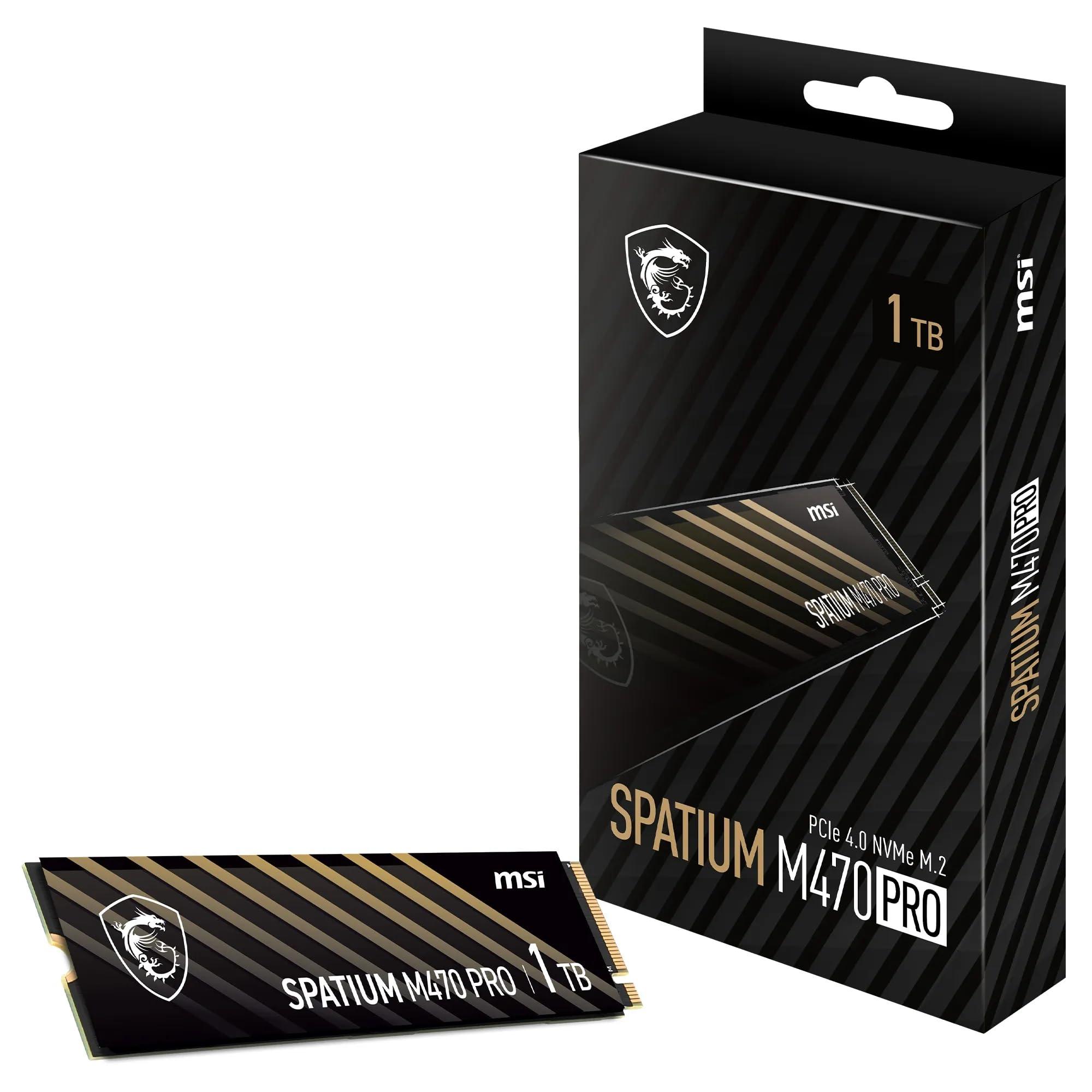 msi-spatium-m470-pro-ssd-1tb-pcie-4-0-nvme-m-2-6000mb-s-lettura-4500mb-s-scrittura-3d-nand-protezione-dati-integrata-msi-center-garanzia-5-anni-320-tbw