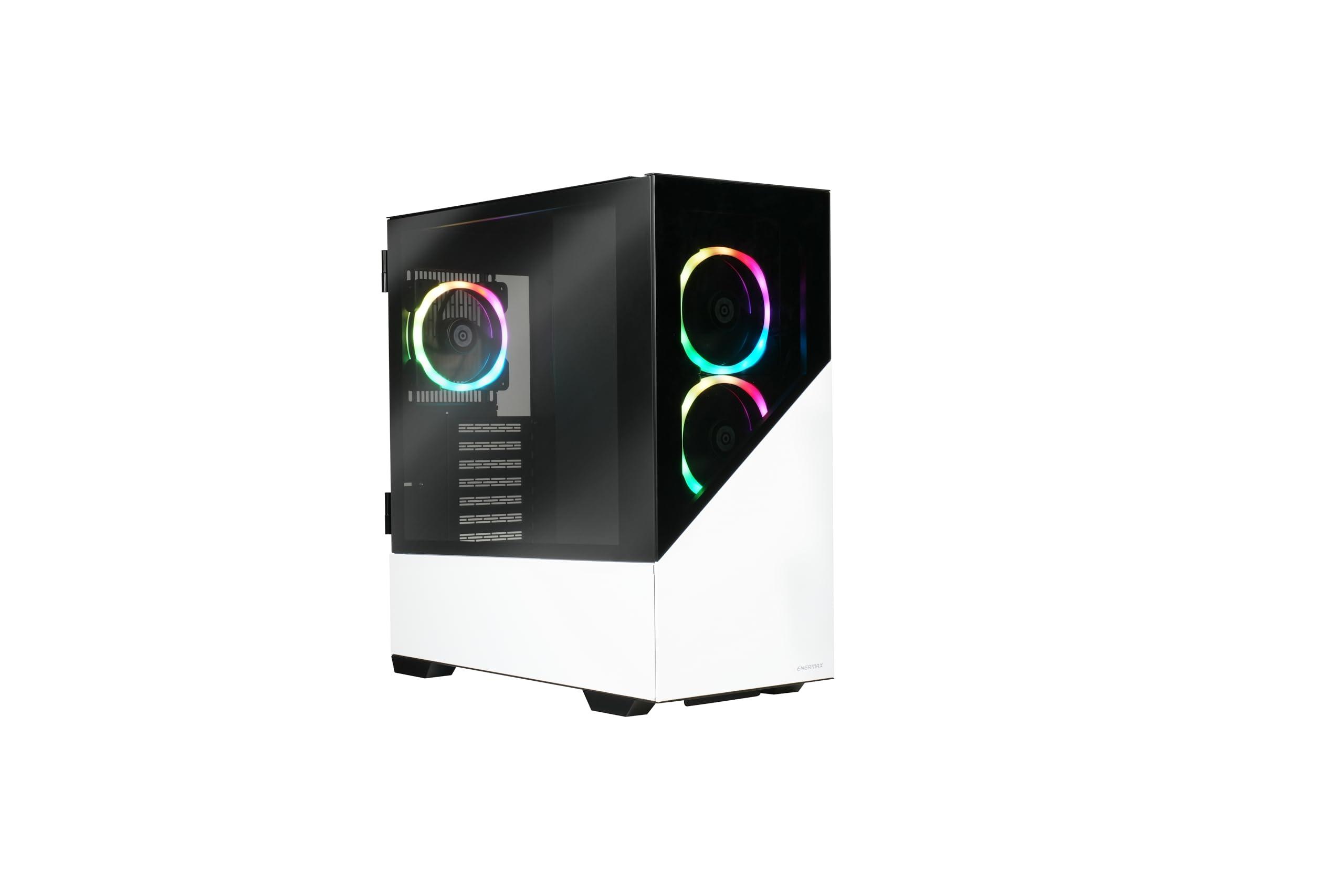 enermax-k8-atx-mid-tower-gaming-pc-case-con-vetro-temperato-incl-3-x-ventole-argb-pwm-12cm-biancaneve-usb3-2-gen1-e-usb3-2-tipo-c-eca-ek8-ww-argb