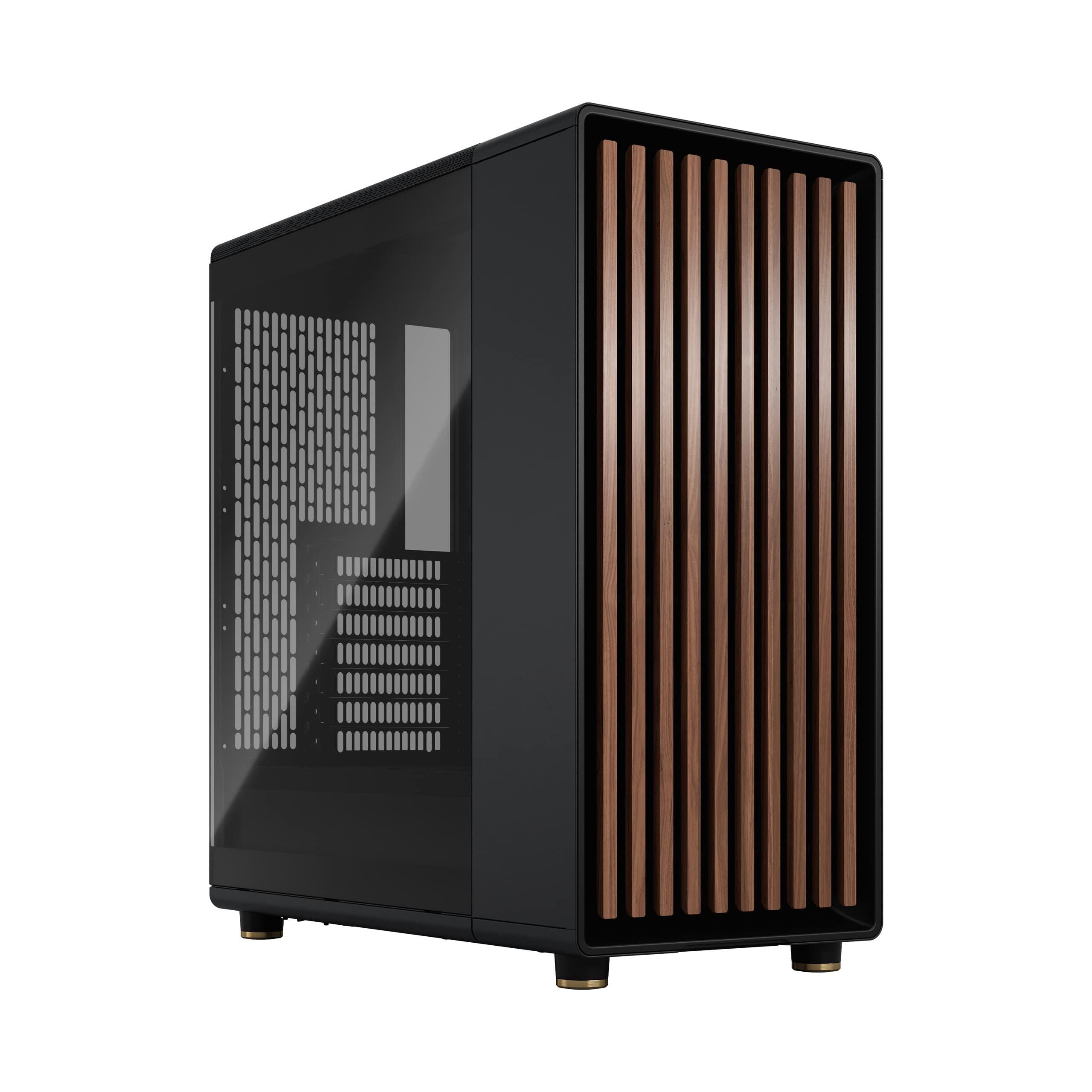 fractal-design-north-charcoal-black-tempered-glass-dark-frontale-in-noce-pannello-laterale-in-vetro-due-ventole-pwm-aspect-da-140-mm-incluse-design-interno-intuitivo