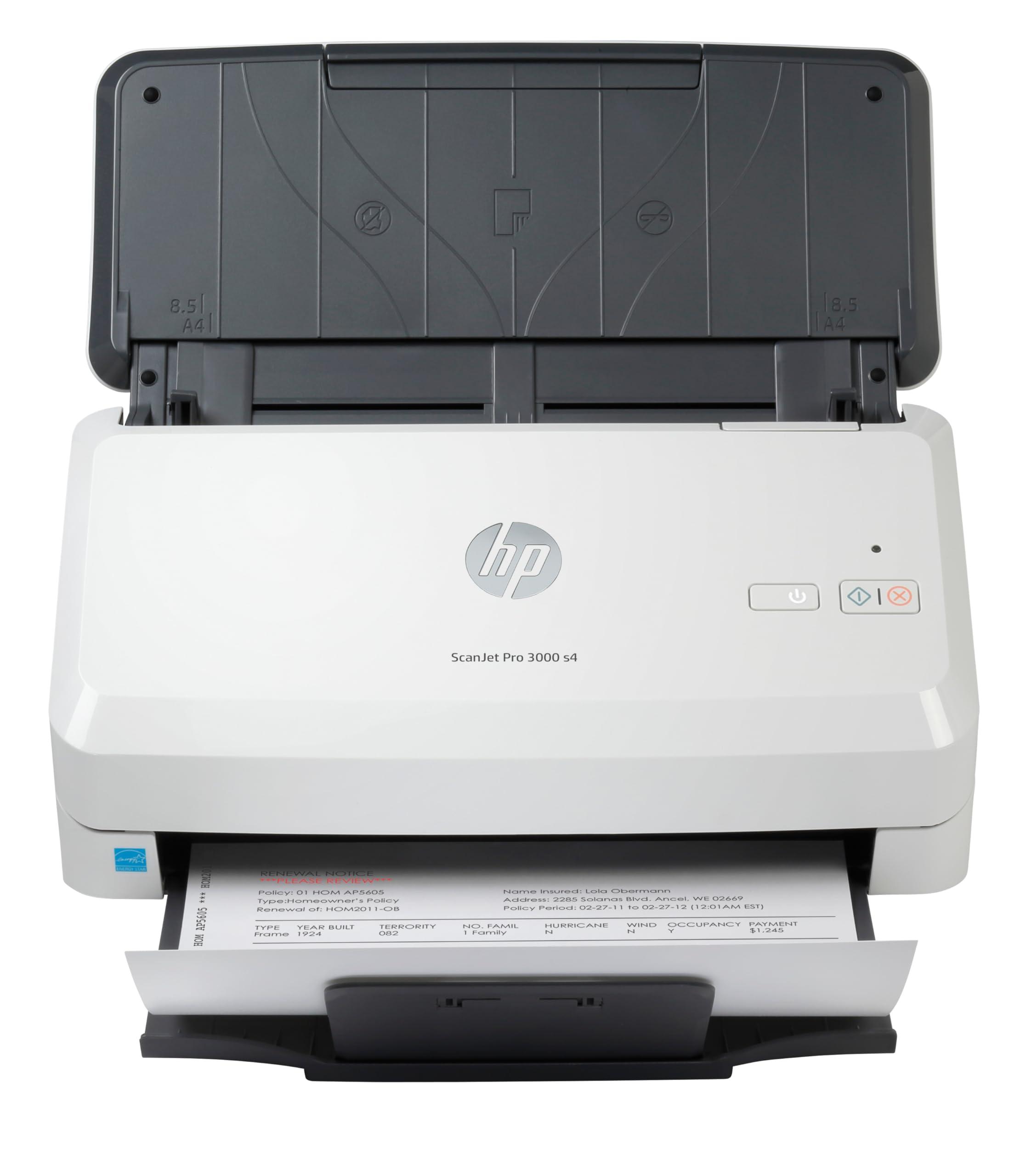 hp-scanjet-pro-3000-s4-6fw07a-scansione-fronte-e-retro-in-un-solo-passaggio-40-ppm-e-80-ipm-professionale-per-documenti-e-immagini-compatto-piccolo-e-sottile-hp-scan-bianco