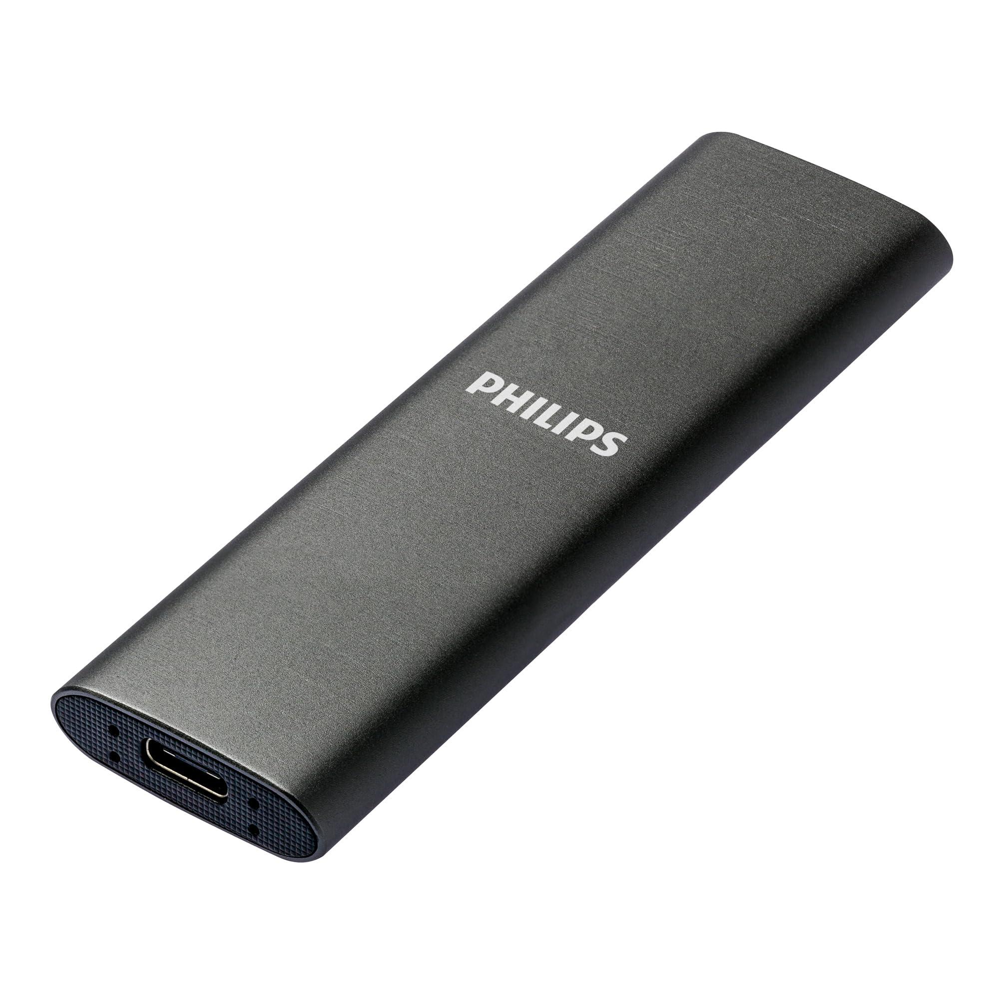 philips-ssd-portatile-esterno-500-gb-ultra-sottile-sata-ultra-speed-usb-c-usb-lettura-fino-a-540-mb-s-scrittura-fino-a-520-mb-s-alluminio