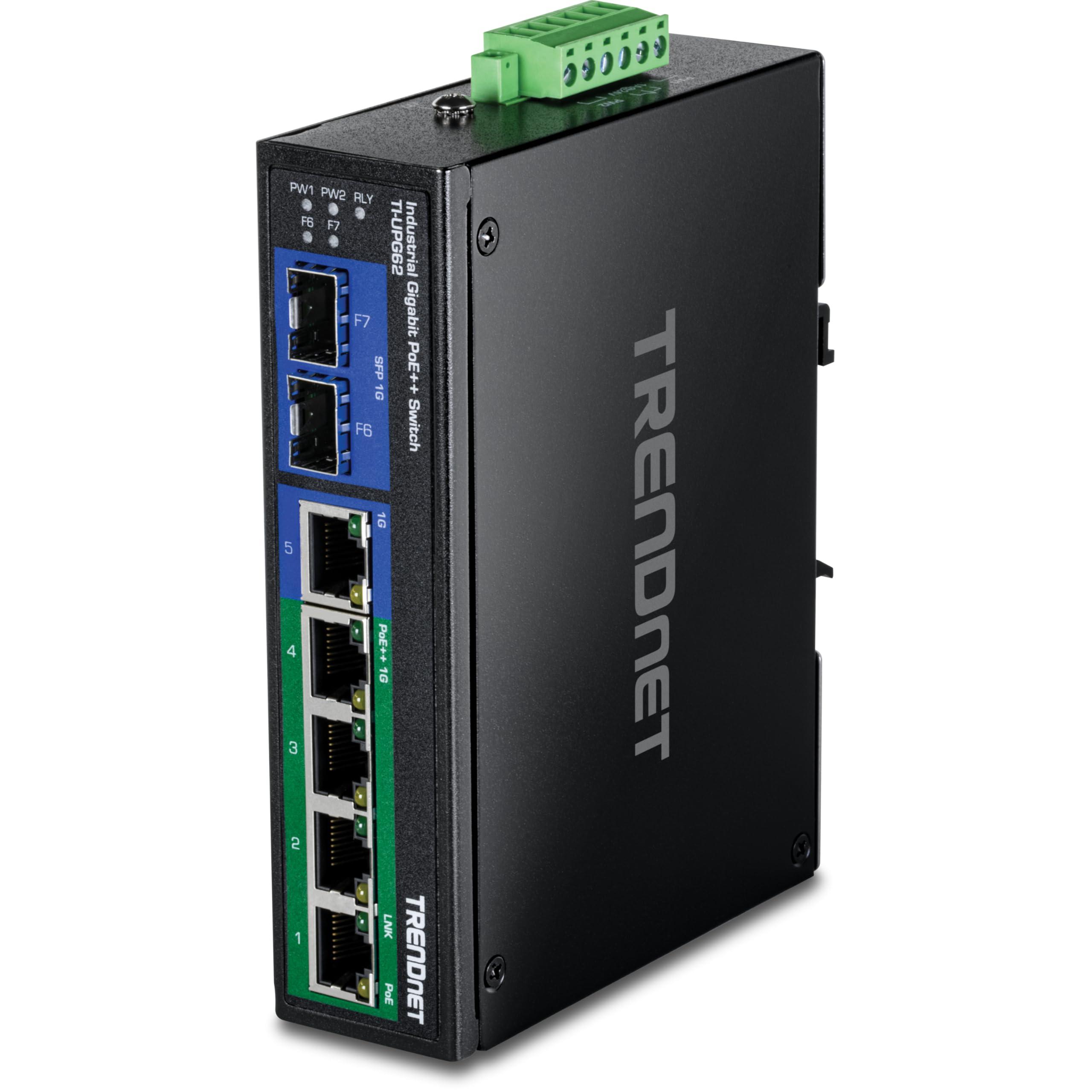 trendnet-ti-upg62-switch-industriale-rinforzato-gigabit-10-100-1000-mbps-ultra-poe-din-rail-a-6-porte-upoe-ip30-montaggio-su-guida-din-e-a-parete-incluso