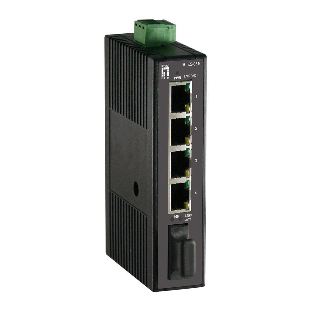 levelone-ies-0510-conforme-agli-standard-di-immunita-generici-usb-hub-per-ambienti-industriali-emv-iec61000-6-2-nero