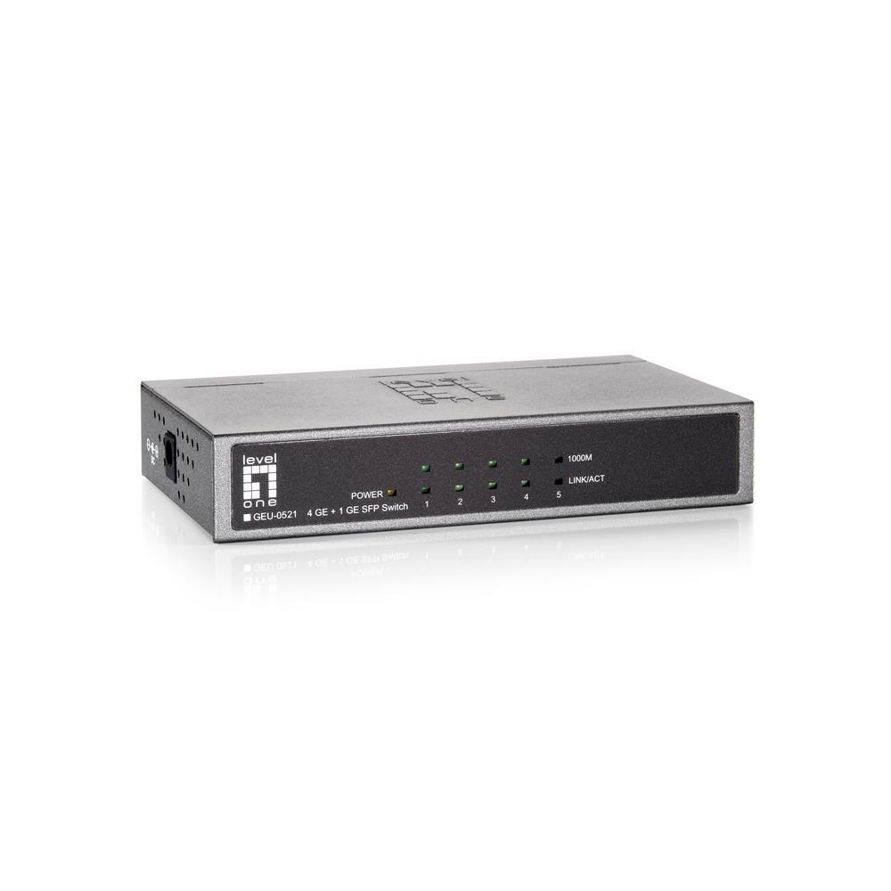 commutatore-desktop-di-livello-uno-geu-0521-con-4-porte-gigabit-ethernet-e-1-slot-sfp-di-gigabit
