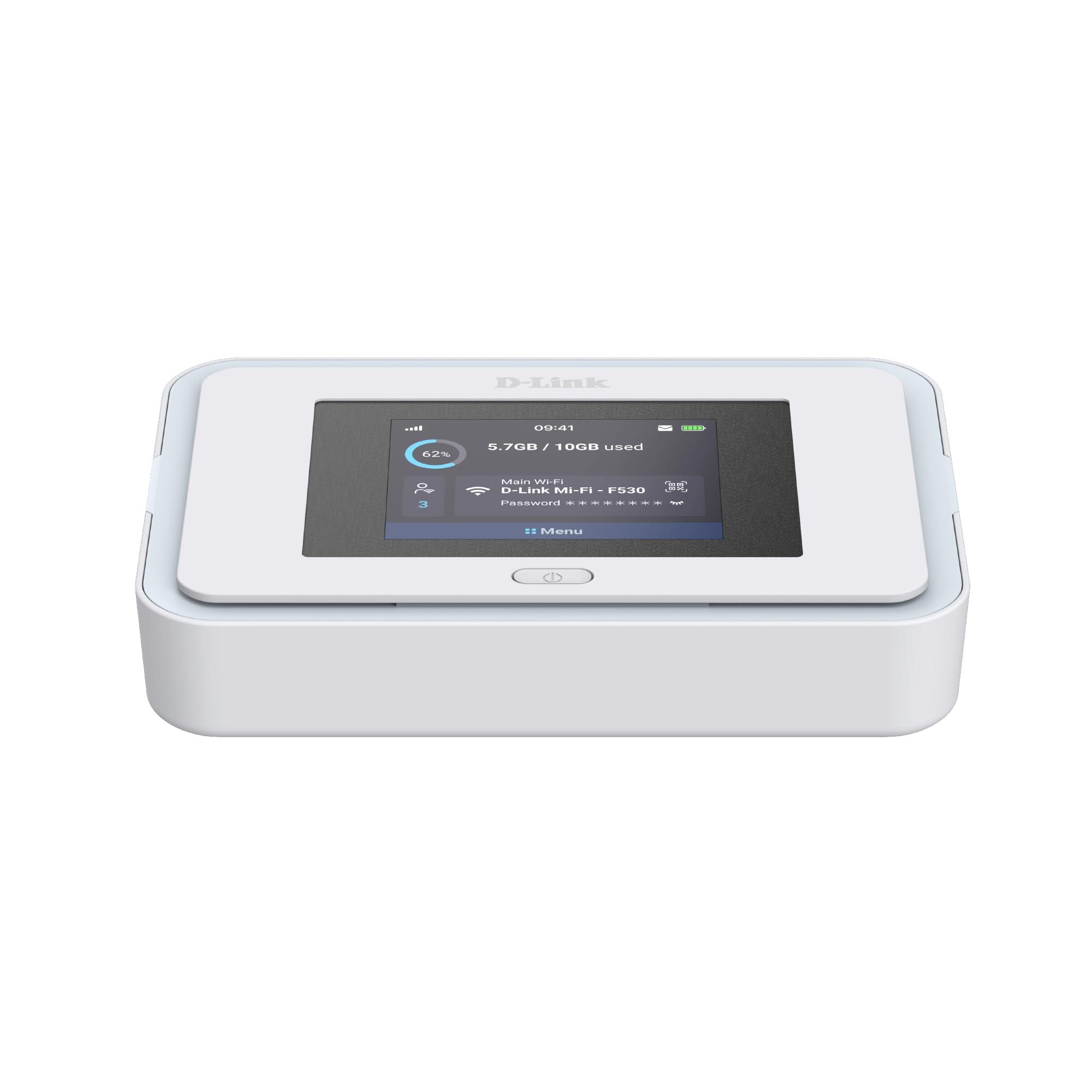 d-link-f530-hotspot-mobile-5g-nr-ax3000-wi-fi-6-router-5g-portatile-fino-a-7-01-gbps-touchscreen-2-4-32-dispositivi-batteria-5260-mah-usb-c-pd-microsd-slot-sim