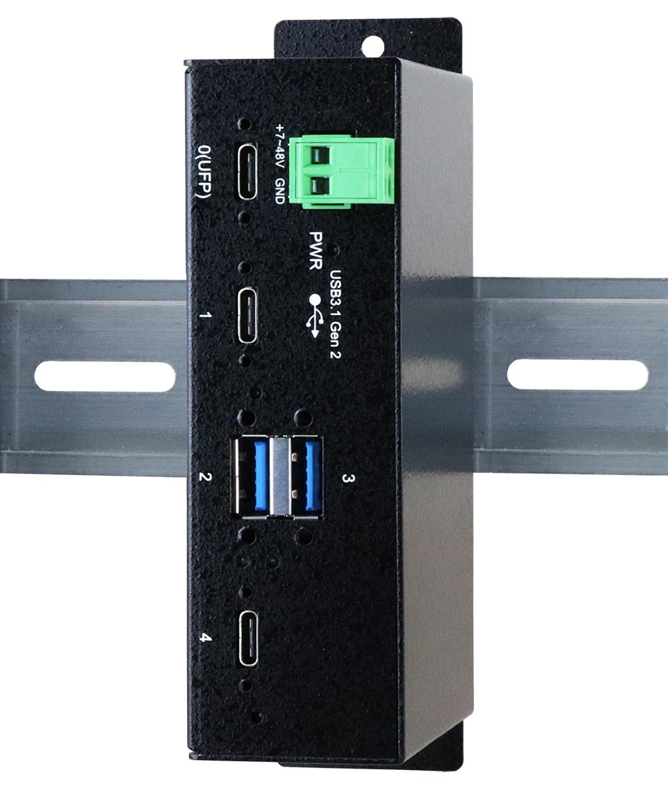 exsys-ex-1274hmv-hub-2-x-usb-3-1-gen-2-2-x-usb-c-an-rack-montierbar-an-din-schiene-montierbar-wandmontierbar-ex-1274hmv