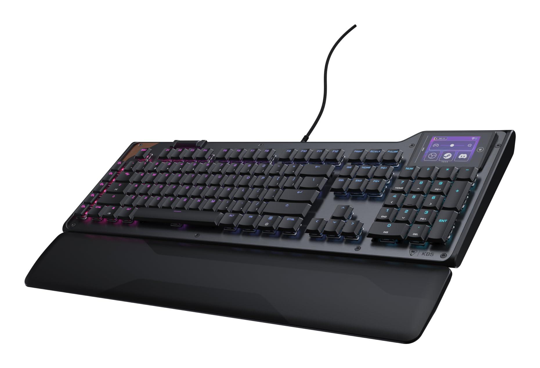 turtle-beach-command-series-kb5-tastiera-meccanica-da-gioco-full-size-con-touch-screen-da-6-1-cm-interruttore-a-basso-profilo-in-titanio-polling-true-8k-illuminazione-rgb-layout-uk-qwerty