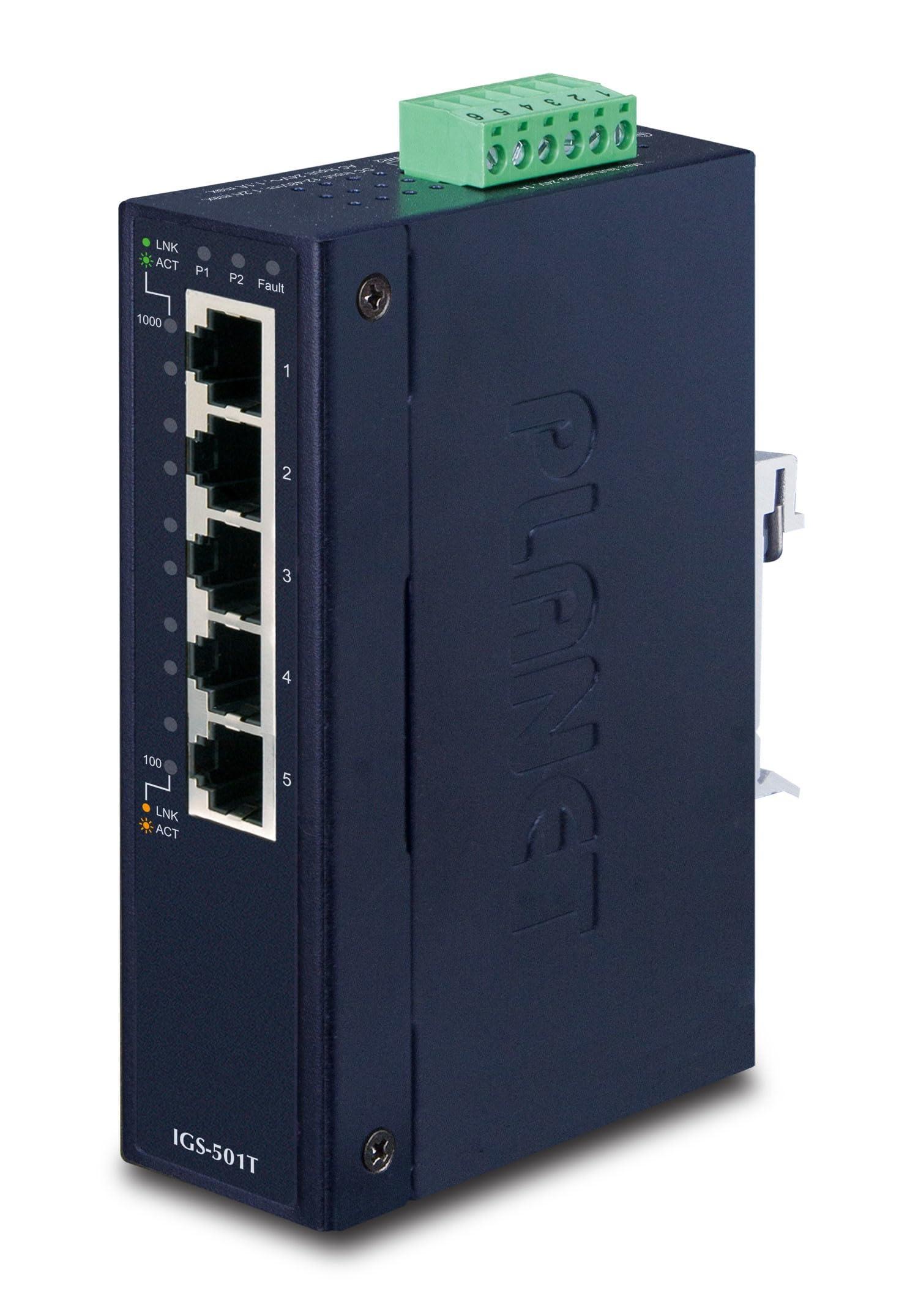 planet-igs-501t-ip30-slim-type-5-port-industrial-gigabit-ethernet-switch-40bis-75-grad-c
