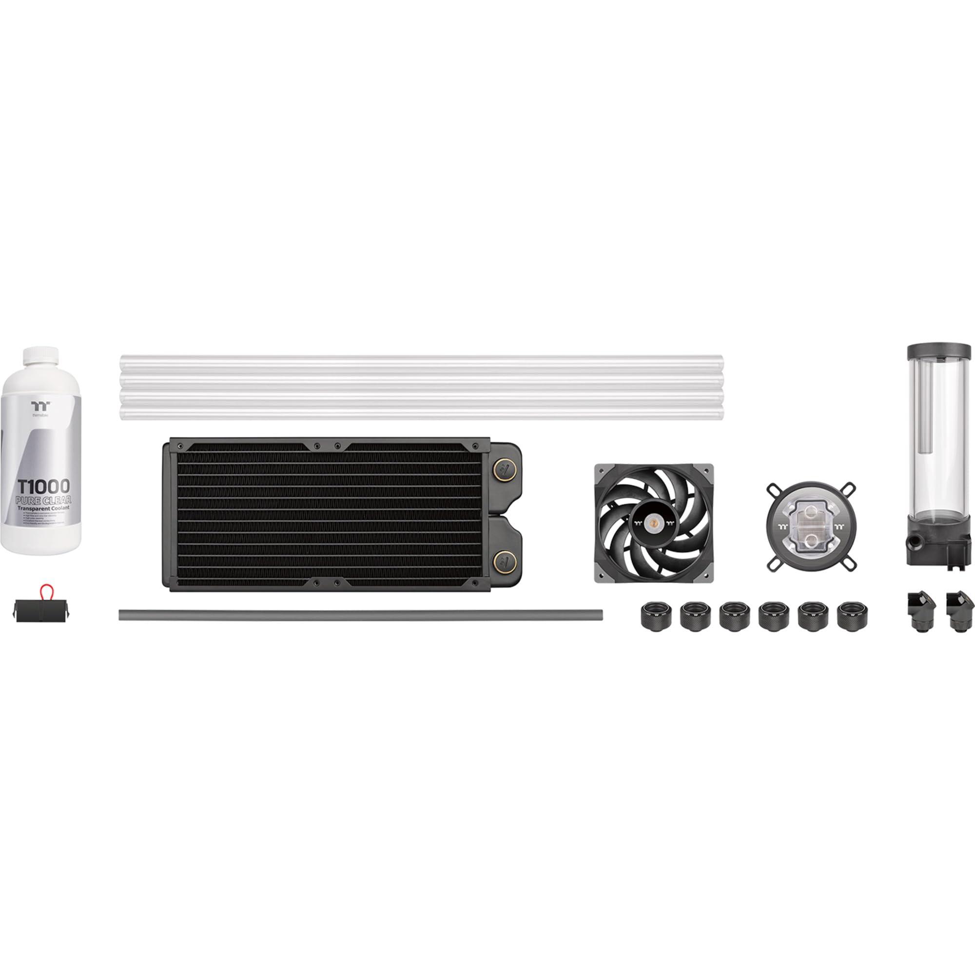 thermaltake-pacific-tough-c240-ddc-hard-tube-liquid-cooling-kit-pure-clear-coolant-2-low-noise-120-fans-intel-und-amd-sockel-compatible-black