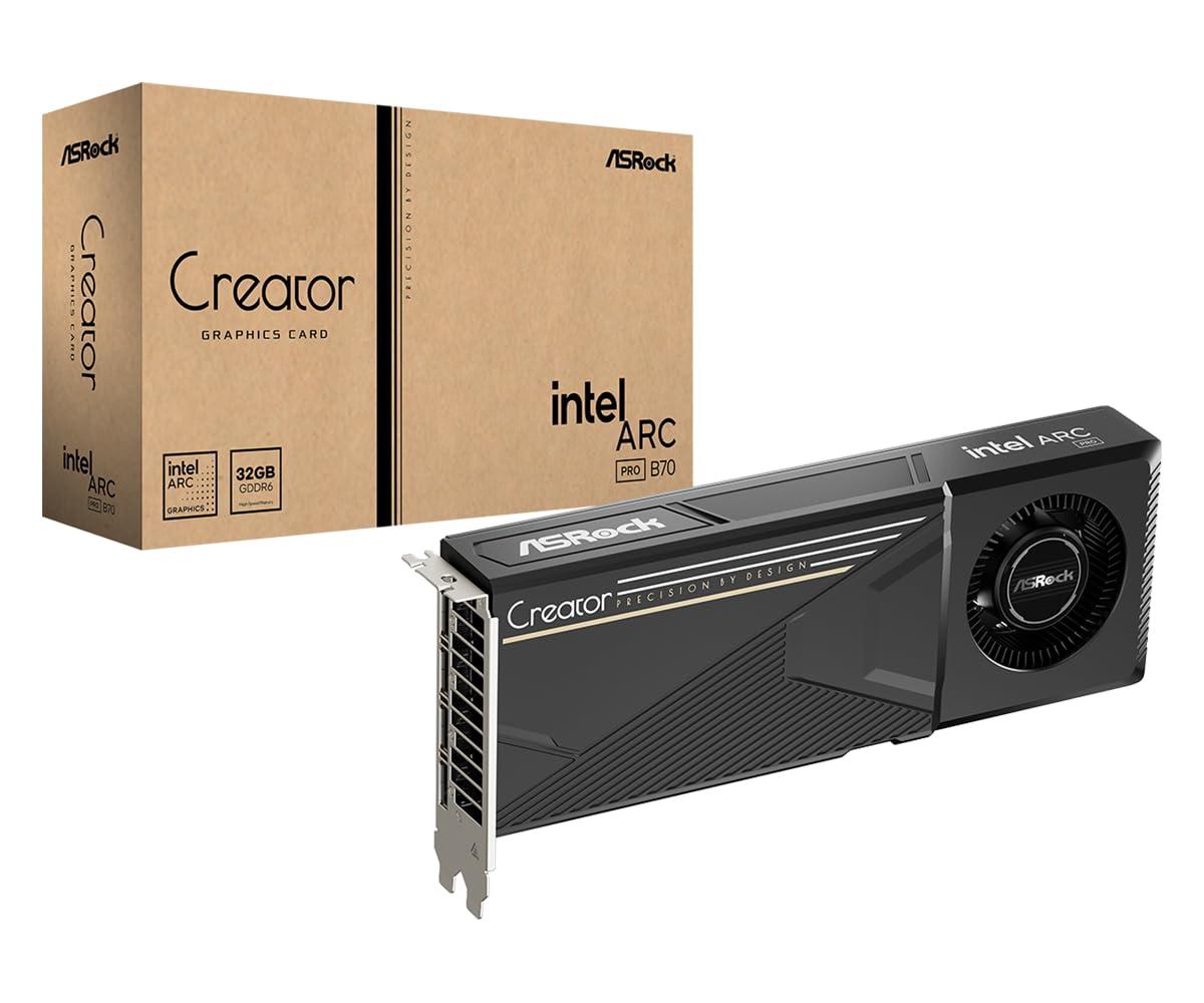 asrock-90-ga6gzz-00uanf-arc-pro-b70-32-gb-gddr6-256-bit-7680-x-4320-pixel-pci-express-x16-5-0